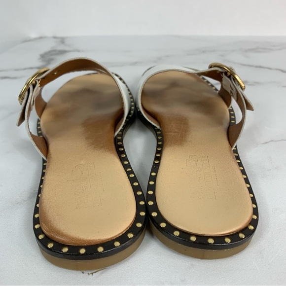 Coach & Four Aquila Slide Sandals White Leather Upper& Lining Made in Italy 7.5 - Picture 8 of 11